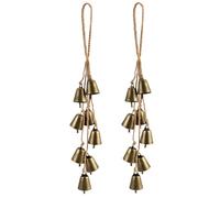 Ausicfen 2 Pieces Witch Bells Protection for Door Knob Hanger Wind Chimes Witchy Things Clear Negative Energy Witchcraft Supplies (2pcs Orange)