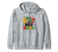 Ausim Six Seven Bruh Dino Autism Awreness 67 Meme kids Boys Zip Hoodie
