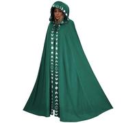 Ausing Adults Cos Halloween Costume Adult Hooded Cape With Hood Women Maleficent Witch Cloak for Men Maxi Vampire Costumes Evil Wizard Outfit Dresses Accessories Capes Outfit Green L