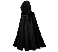 Ausing Adults Fancy Dress Halloween Costumes Adult Long Hooded Robe Women Ghost Witch Costume for Men Uk Velvet Vampire Cape With Hood Devil Wizard Cloak Dresses Accessories Capes Outfit Black L