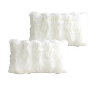 Ausing Faux Fur Cushion Cover White 30×50 cm 2er Set Cute Plain Plush Cushion Covers Modern Decoration
