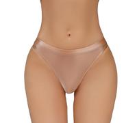 Ausing Micro Bikini Pants Womens Glossy Tanga Panty Women's See Through Brazilian Tangas Ladies Sheer Sexy Bottoms Woman Silky Lingerie Lady Knicker Underpants for Women UK Bikinis Brown L