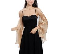 Ausing Women Chiffon Shawls and Wraps for Evening Dresses Bridesmaid Long Scarves for Wedding Lightweight Translucent Beige
