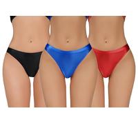 Ausing Women’s Oil Glossy Bikini Thongs Multipack Shiny Knickers Ladies Erotic Underwear Personalised Sexy Panties Lady Lingerie Briefs Comfy Pants XS-L