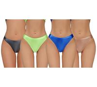 Ausing Women’s Oil Glossy Bikini Thongs Multipack Shiny Knickers Ladies Erotic Underwear Personalised Sexy Panties Lady Lingerie Briefs Comfy Pants XS-L