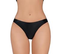 Ausing Womens Glossy Bikini Thong Women's See Through Tanga Thongs Ladies Sheer Brazilian Knickers Woman Silky Sexy Underwear Lady Slutty Lingerie for Women Panties Briefs Pants Black L