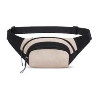 Ausion Fanny Pack Waist Bag for Men&Women Adjustable Belt Hip Bum Bag Fashion Water Resistant Hiking Waist Bag for Traveling Casual Running Hiking Cycling, Grid 1 Series-khaki