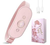 Auskang Rechargeable Heating Pad,6 Heating Levels + 6 Massage Modes for Period Cramps Relief, Period Heating Pad Electric, Cordless Heating Belt Gifts for Women Girls- Pink