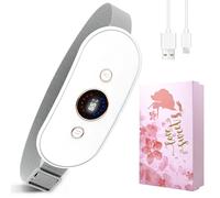 Auskang Rechargeable Heating Pad,6 Heating Levels + 6 Massage Modes for Period Cramps Relief, Period Heating Pad Electric, Cordless Heating Belt Gifts for Women Girls- White