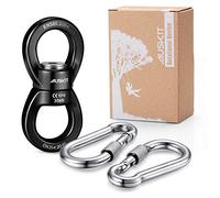AusKit Swing Swivel, 35 KN Safest Rotational Device Hanging Accessory for Web Tree Swing, Therapy Swing, Aerial Dance, Swing Spinner Hanger, Rock Climbing, Hanging Hammocks (Black)
