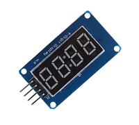 Ausla 0.36 Inch 4 Digit 7 Segment LED Display Module, Common Anode Red Digital Tube with TM1637 Driver Chip, 8 Adjustable Brightness Levels for Projects