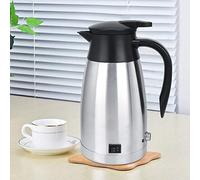 Ausla 1000ML Stainless Steel Car Electric Heated Water Kettle, Efficient Heating, Ergonomic Design, Spill-proof Insulation Pot with Anti Skid Base for Travel