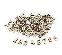 Ausla 200Pcs Wooden Numbers, 0-9 Mini Mixed Wood Numbers for Arts DIY Decoration Displays, Wedding Display Decor, Home Decor