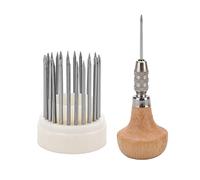 Ausla 23pcs Beading Tools Set, Diamond Stone Setting Beader Graver Diamond Bead Grain Tool with 1-23mm Beaders and Wooden Handle for DIY Crafting Jewelry Making