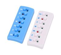 Ausla 2pcs Reusable Medication Reminder Sticker with Self Adhesive Slider Dial for Elderly Tracking Weekly Daily Doses on Bottles Vitamin Containers