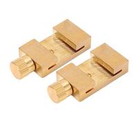 Ausla 2Pcs Scribe Ruler Positioning Limit Block Brass Ruler Stops Fence for Steel and Straight, Wear Resistant Marking Locator for Woodworking Layout Measuring
