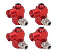 Ausla 360 Degree Rotating Air Hose Connector, Red Anodized Aluminum, Prevents Hose Twisting and Reduces Fatigue, Portable for Pneumatic Tools