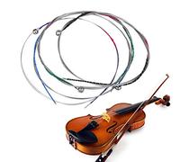 Ausla 4/4 Violin Strings Full Size E A D G Set Reinforced Steel Core Fiddle Strings with -plated Ball End for Violin Instruments Replacement