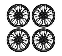 Ausla 4 Pcs R14 Hubcaps, Universal Fit 14inch Fasten On Hub Caps Full Protection Wheel Covers for AX 205 Clio Felicia Sprint Escort Accent Rio (Black)