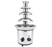 Ausla 4-Tier Chocolate Fountain, Stainless Steel Fondue Machine with Hot Melting Pot Base, 220V UK Plug
