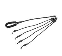 Ausla 4 Way Dog Lead Multi Dog Leash, Durable Nylon Traction Rope with Foam Handle, 1.5m for Outdoor Walking Small Cats (4 Heads)