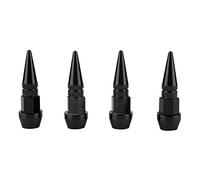 Ausla 4Pcs Aluminum Alloy Tire Valve Stem Caps, Spike Wheel Air Dust Covers, for Cars Trucks Motorcycles (Black)