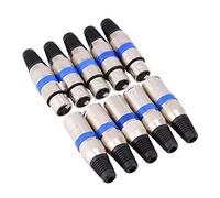 Ausla 5 Pcs XLR 3 Pin Connectors, Metal Zinc Alloy with Rubber Shell for Smooth, for Microphone and Cable Connections 6mm OD