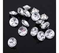 Ausla 50Pcs Crystal Effect Sofa Headboard Upholstery Sewing Buttons 1 Inch Sofa Nails Sew Buttons Craft Crystal Butt,Transparent Rhinestone, Premium Glass Material, (25mm)