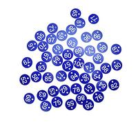 Ausla 50PCS Numbered Label ABS Numbered Tag 3.6cm Round Identification Tags with 4mm Hole Bright Colors for Farm Livestock Beekeeping Animal Husbandry Breeding (Blue)