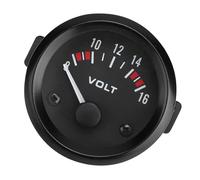 Ausla 52mm/2in Voltage Meter Gauge 12V Voltmeter Black Dial 8-16V Direct Replacement, Aluminum Alloy, Wide Range of Applications, Accurate, Easy Installation Voltage Tester for Most