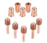 Ausla 5pcs Electrode Nozzle Tips, Copper Cutter Consumables, 30A Replacement Set for MAX30 Torch, Easy Swap During Metal Cutting, for Carbon Steel Stainless Steel Aluminum Copper
