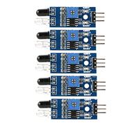Ausla 5pcs Infrared Reflection Sensor Module, Adjustable Obstacle Detection Module for Smart Car Robot Projects LM393 3.3V to 5V 4x1.5cm