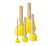 Ausla 5pcs Round Foam Painting Tool Sponge Brush Set for Kids Art Craft Wooden Handle Paitning Kit with Wide Application, Various Sizes and Simple Operation for Artists, Teenagers, (HM-22)