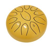 Ausla 6 Inch Chakra Rain Drum Carbon Steel Tongue Drum 11 Tones Hand Pan Percussion with Mallets Stand Bag for Yoga Meditation Camping Garden Beginners (Yellow)
