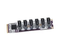 Ausla 6 Port Expansion Interface Card, PCB Metal M.2 M Key PCIe 3.0 to Adapter, RTL9100 Chip, 6Gbps Transfer, Plug and Play for NAS Storage Upgrade and File Servers