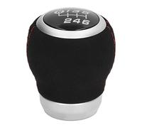 Ausla 6 Speed Gear Shift Knob Manual Shifter Head in PVC ABS and Artificial Suede Leather Smooth Shifting Clear Markings Comfortable Grip for Daily Driving Replacement (Black Top)