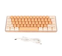 Ausla 60% Wired Gaming Keyboard, RGB Mini Keyboard with 6 Backlight Effects, Compact 61 Keys Keyboard for 11 10 8 7 Vista, USB Wired, Plug and Play (Yellow Orange)