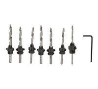 Ausla 7Pcs Countersink Drill Bits Set High Carbon Steel Counter Sink Bit with 1Pc Hex Wrench 5 Chip Removal for Woodworking Carpentry Bench Hand Electric Drills