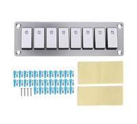 Ausla 8 Gang Aluminum Rocker Toggle Switch Panel, for RV Truck Automotive 159 X 50 X 34mm / 6.26 X 1.97 X 1.34in