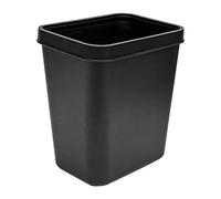 Ausla 8L Rectangle Waste Bin Thickened Plastic Open Top Trash Can 24.5 X 17 X 25.5cm for Kitchen Bathroom Office Bedroom Fits Wall Desk Cabinet Spaces (Black)