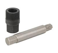 Ausla Alternator Pulley Puller Tool Kit, 33 Teeth Steel Spline Socket, 75mm Drill Bit Length, Professional Wrench Set