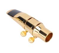 Ausla Alto Saxophone Mouthpiece Set C-6, Gold Brass with Cap, Ligature and Storage Bag