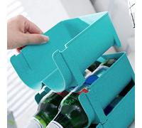Ausla Beer Cans Holder, Stackable Refrigerator Beverage Organizer Rack for Two Bottles, Stable Storage, Space Saving Design, Practical Design, Premium Material, Holds Two Bottles (Blue)