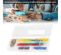 Ausla Breadboard Jumper Wire Kit,140 Pcs 14 Lengths Assorted Wires Preformed, Easy to Connect, Storage Box, Flexible and Durable, Wide Application with Plastic and Metal for Breadboard