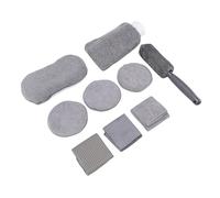 Ausla Car Cleaning Tools Kit, Multifunctional Wash Mitt Wax Applicator Pad Tire Brush Set for Home Car Detailing Fiber Material 9PCS Set (9PCS with Oxford Cloth Bag)