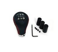 Ausla Car Manual Gear Shift Knob, Leather Black with Red Stitching, Easy Installation for Sporty Vehicles (5)