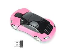 Ausla Car Wireless Mouse, 2.4G 2.4GHz High-Precision Sensor, Cordless Mice with Auto Sleep Function, for PC, Office and As a Gift (PINK)
