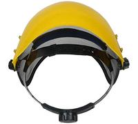 Ausla Chainsaw Safety Helmet ABS Steel Mesh Visor Adjustable 28 X 30 Cm Protective Helmet for Forestry Work with Full Face Shield for Gardeners Loggers Brush Cutting (Yellow)