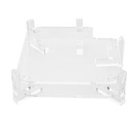 Ausla Clear Acrylic Computer Stand for Mini M4 and Pro 2024 Desktop Stand with Cooling Hole Ventilation Sturdy Pillars Anti Slip Compact Design Power Key Access