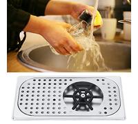 Ausla Cup Washer, 201 Stainless Steel Automatic Glass Rinser with Powerful Spray for Kitchen Sink and Bars